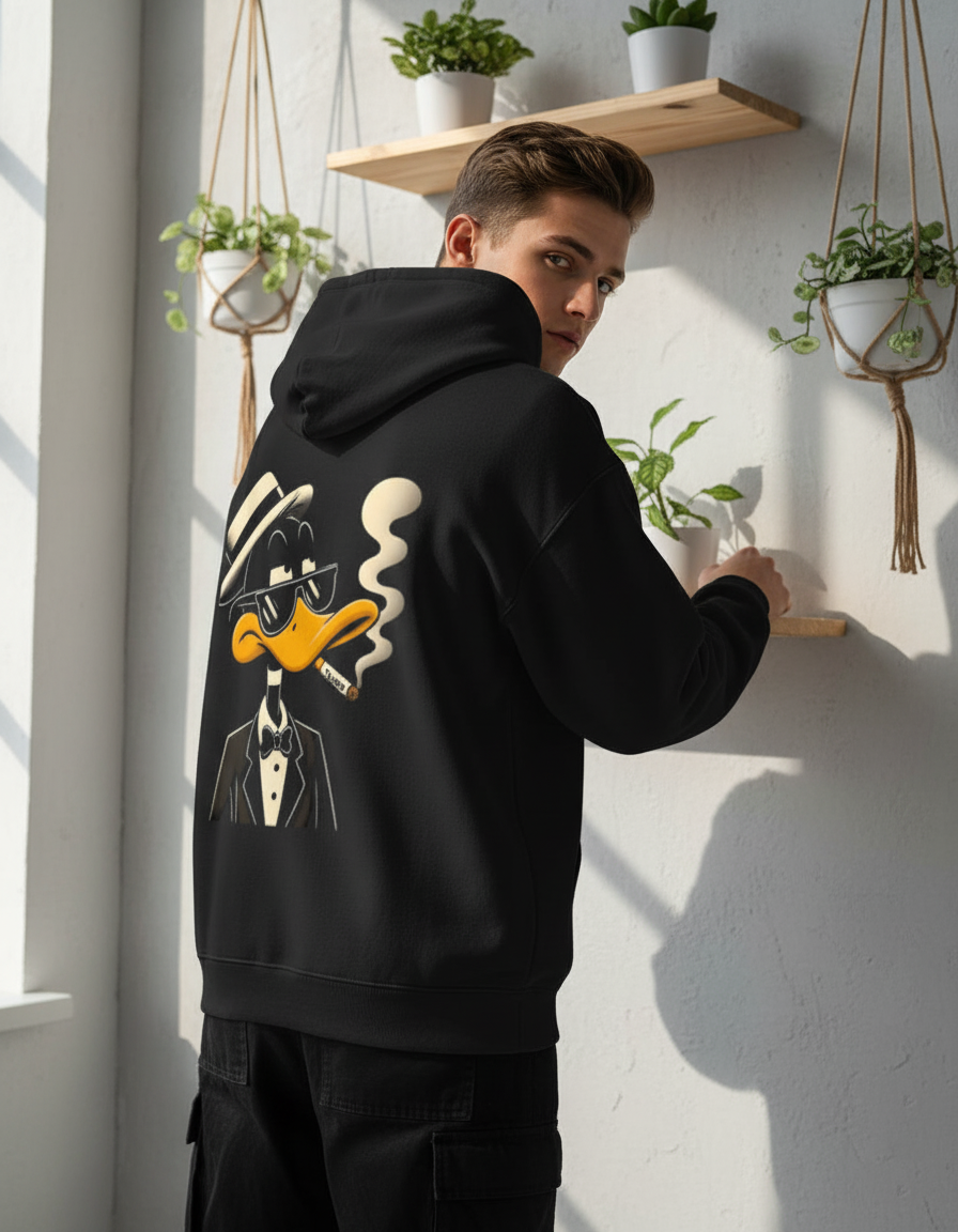 Daffy Duck Attitude Men's Oversized Hoodie