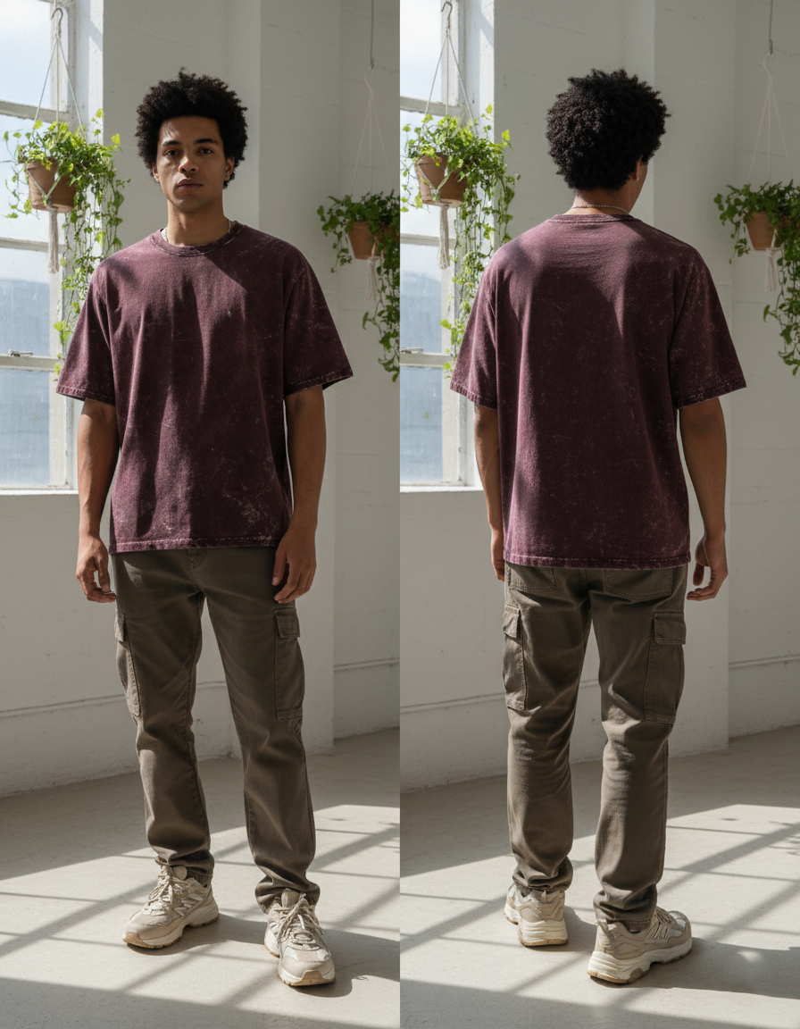 Unisex Acid Washed Oversized Tee