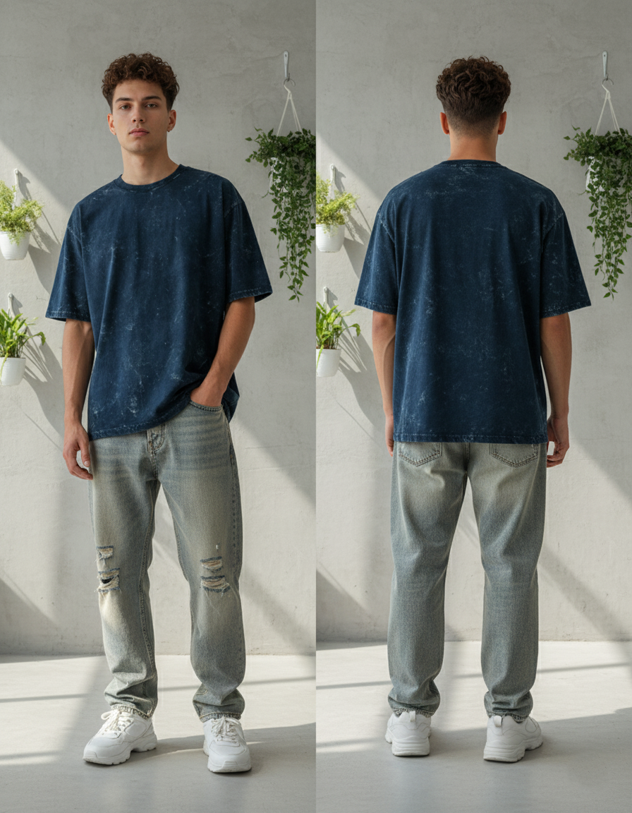 Unisex Acid Washed Oversized Tee