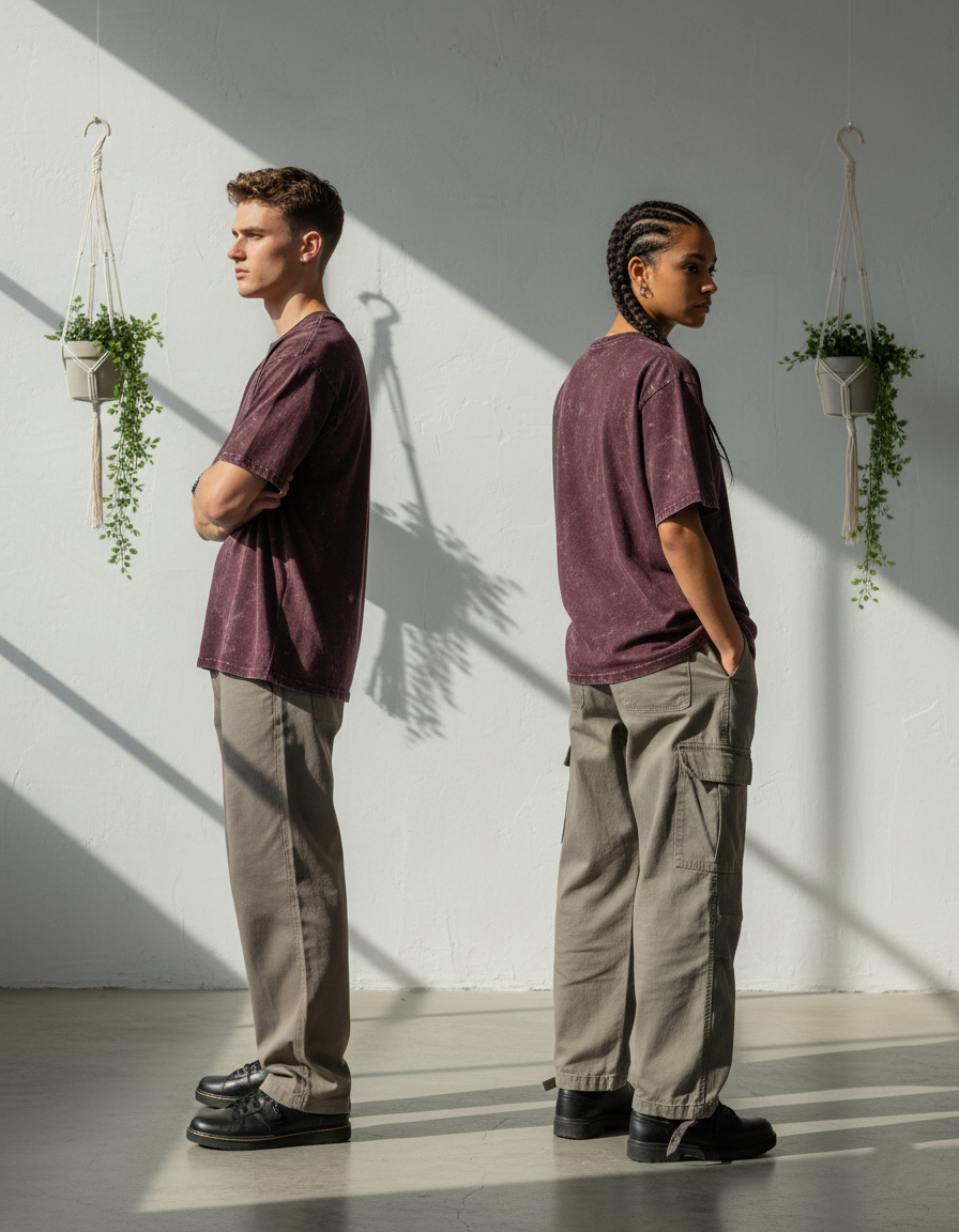 Unisex Acid Washed Oversized Tee