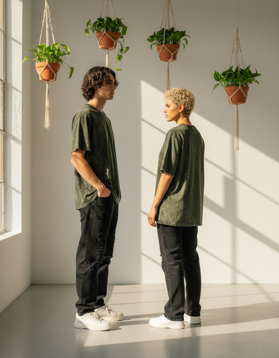 Unisex Acid Washed Oversized Tee