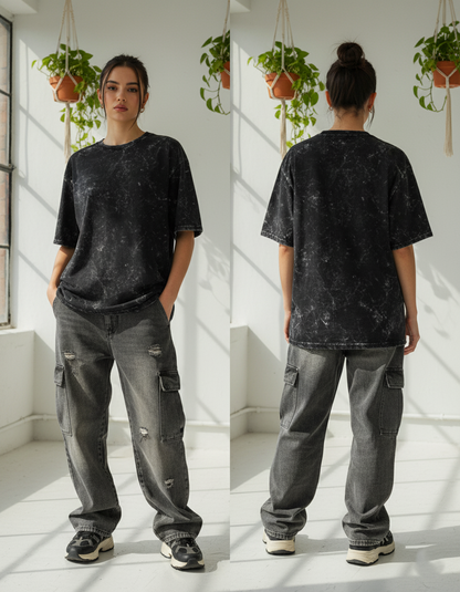 Unisex Acid Washed Oversized Tee