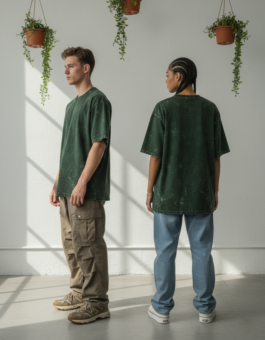 Unisex Acid Washed Oversized Tee