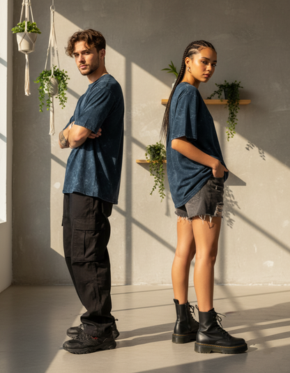 Unisex Acid Washed Oversized Tee