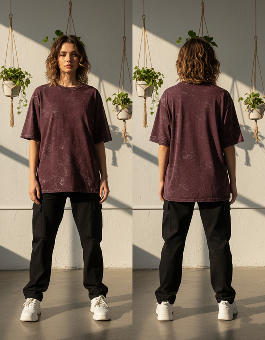 Unisex Acid Washed Oversized Tee