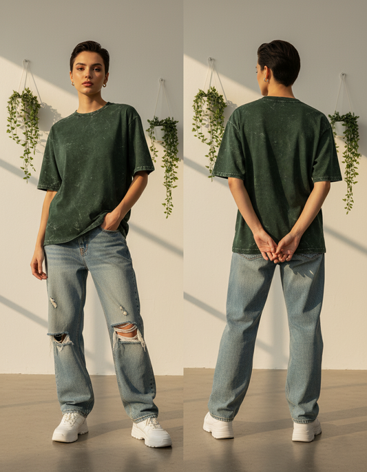 Unisex Acid Washed Oversized Tee
