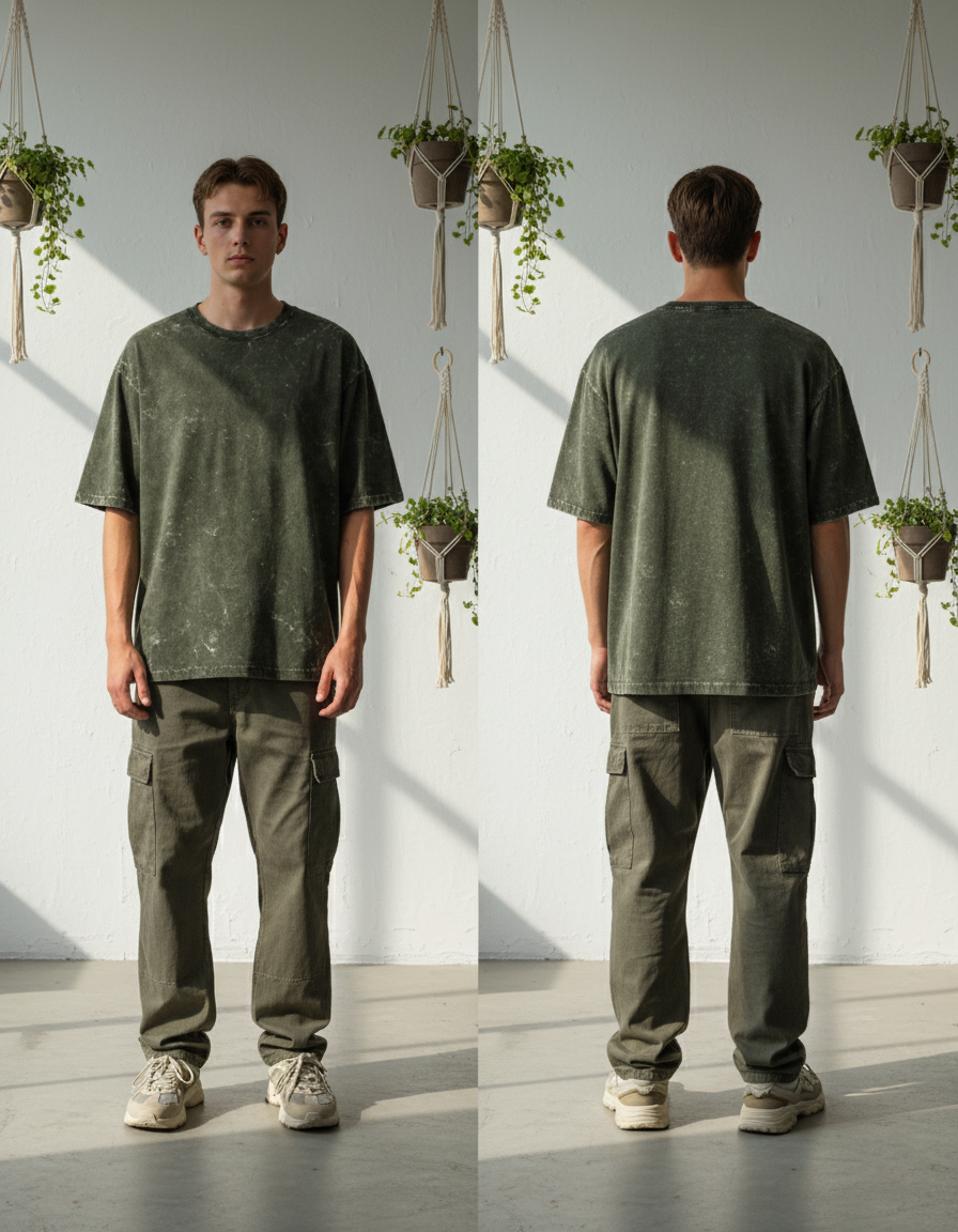 Unisex Acid Washed Oversized Tee