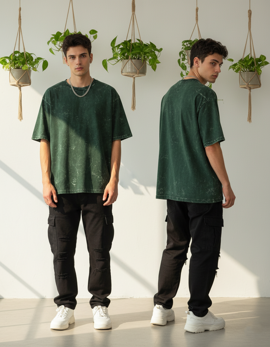 Unisex Acid Washed Oversized Tee