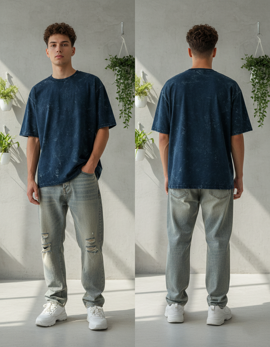 Unisex Acid Washed Oversized Tee