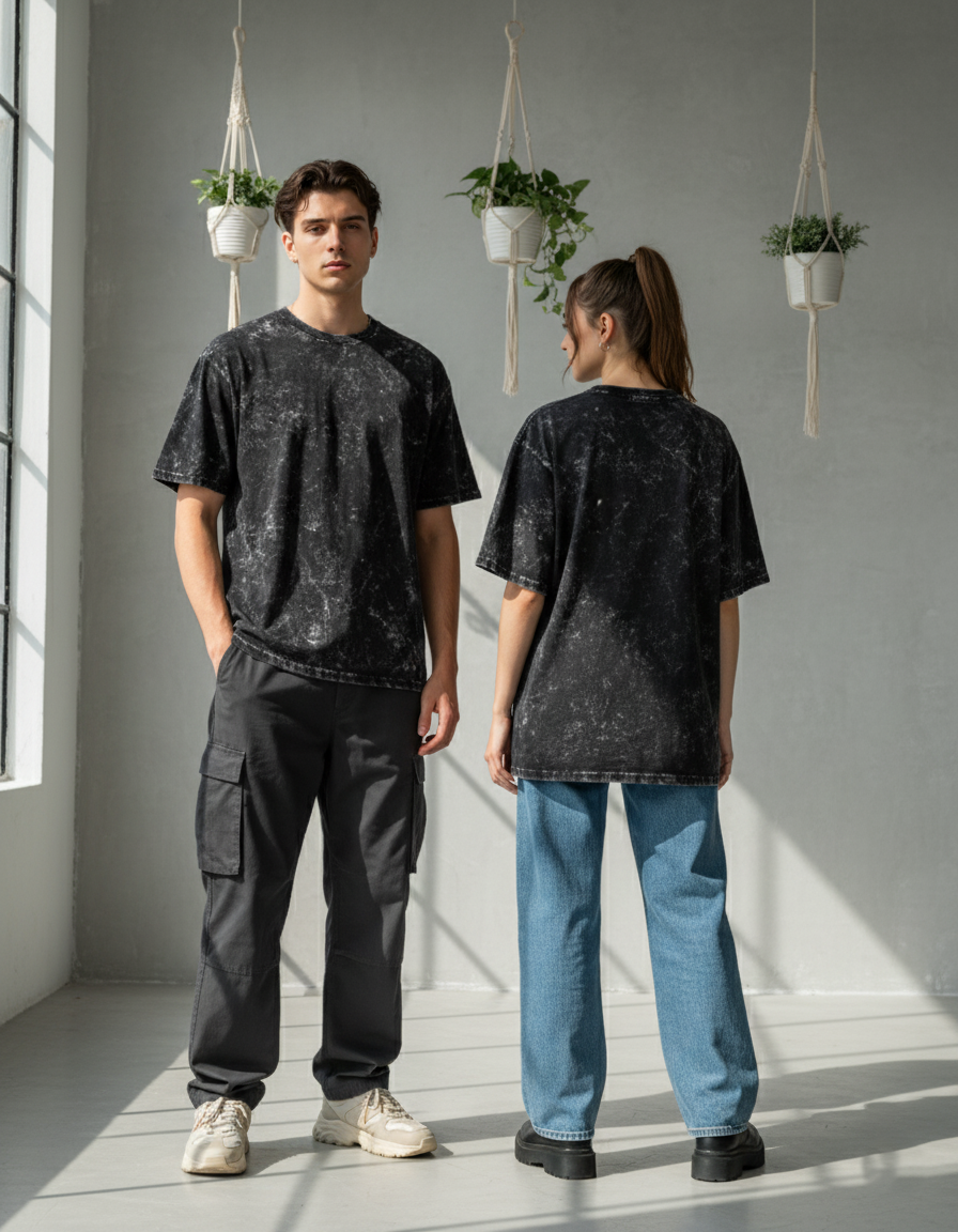 Unisex Acid Washed Oversized Tee