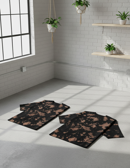 Unisex Tie-Dye Streetwear Oversized T-shirt - Brown & Black